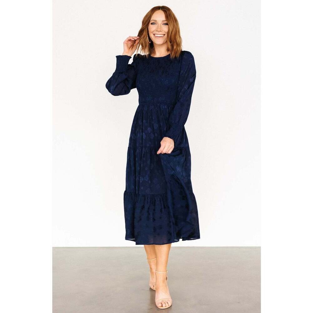 Baltic Born Stockholm Smocked Dress | Midnight Blue Size 2XL NWT